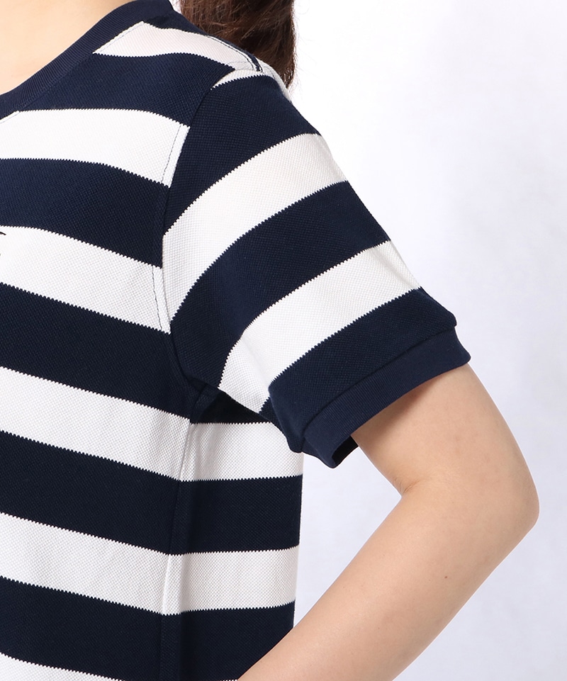 Booby Pique Crew One Piece ブービーピケクルーワンピース ワンピース ポロシャツ Womens M White Navy ワンピース スカート Chums チャムス アウトドアファッション公式通販