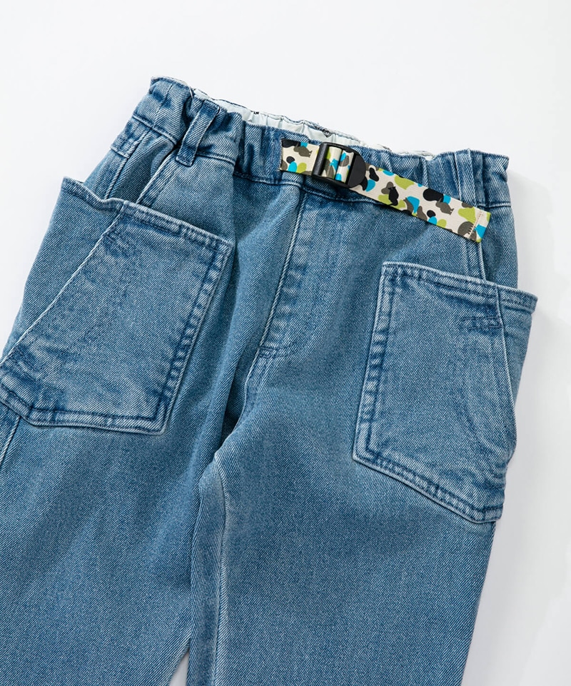 Kid S Stretch Camping Denim Pants キッズストレッチキャンピングデニムパンツ キッズ ボトムス Kid Sm Lt Indigo キッズ Chums チャムス アウトドアファッション公式通販