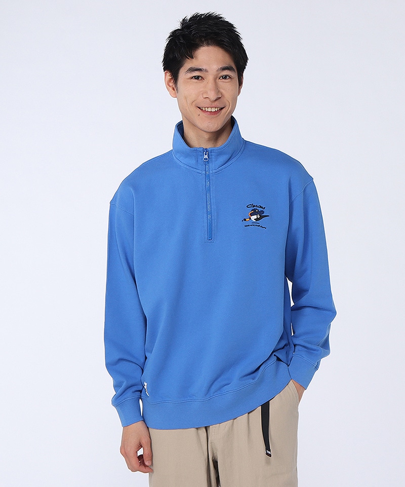 コムコム　コムデギャルソン　丸襟トップス　スウェット　ブルー LP Made for Fun! HalfZip Top|CHUMS(チャムス)|アウトドア