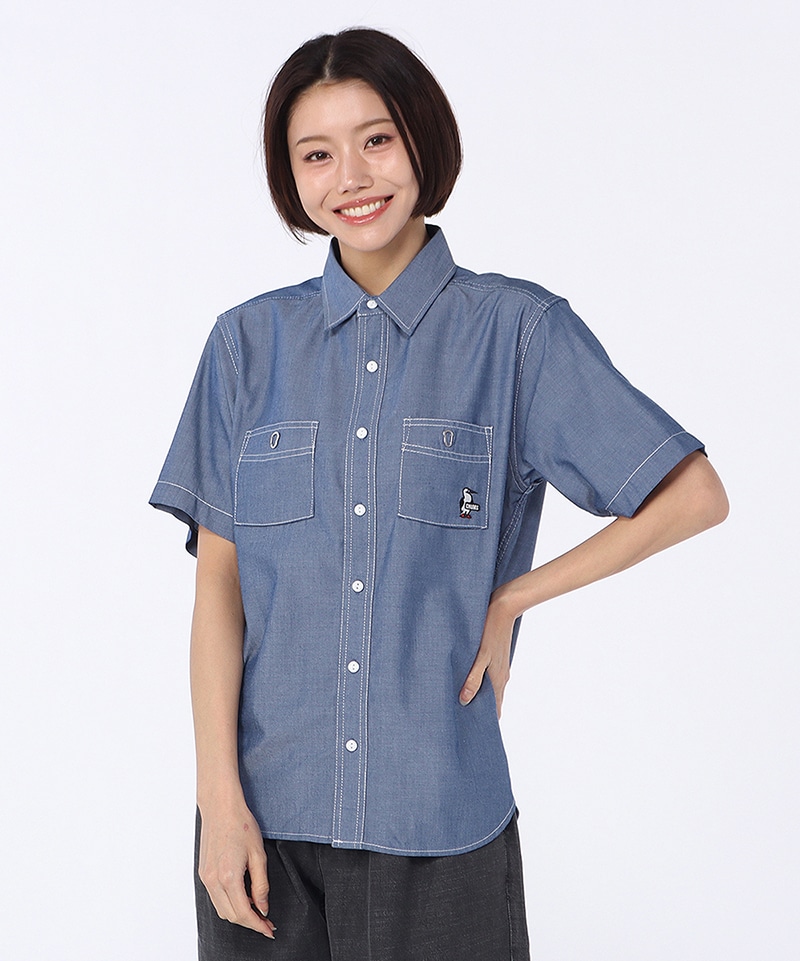 ちゃむ Yarn-Dyed Chambray S/S Shirt|CHUMS(チャムス)|アウトドア