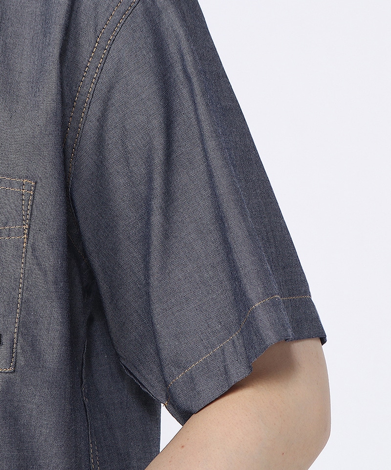 新品 Softmachine ステッチショートスリーブシャツ シャンブレー M Yarn-Dyed Chambray S/S Shirt|CHUMS(チャムス)|アウトドア