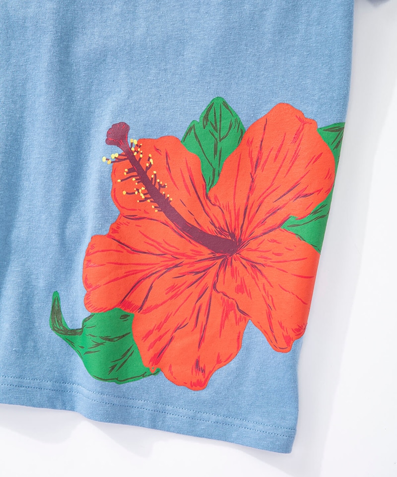 Hibiscus Chums Logo T Shirt ハイビスカスチャムスロゴtシャツ トップス Tシャツ M Slate Blue トップス Chums チャムス アウトドアファッション公式通販