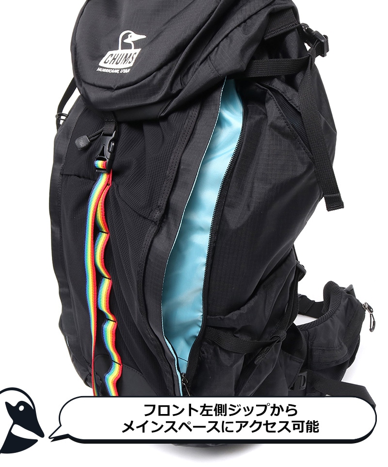 CHUMS 35L バックパック（黒/虹色）