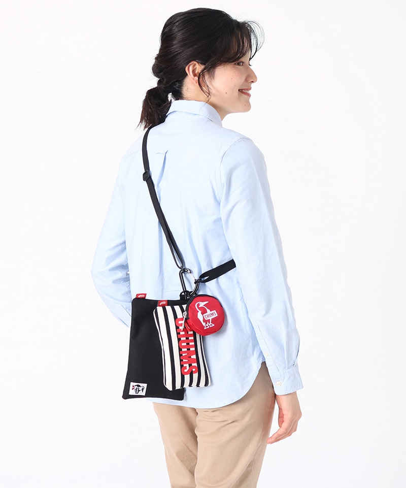 3P Shoulder Pouch Sweat Nylon/3Pショルダーポーチスウェットナイロン(ショルダーバッグ｜ポーチ)(サイズなし  Navy/Beige): バッグ|CHUMS(チャムス)|アウトドアファッション公式通販
