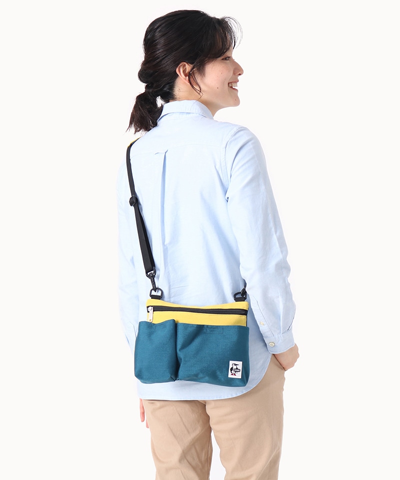 Bottle Pocket Shoulder Sweat Nylon/ボトルポケットショルダースウェットナイロン(ショルダーバッグ)(Free  Yellow×Dark Lake): バッグ|CHUMS(チャムス)|アウトドアファッション公式通販