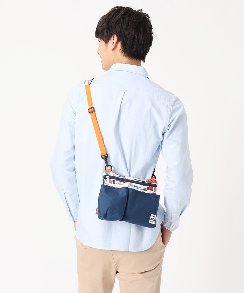 Bottle Pocket Shoulder Sweat Nylon/ボトルポケットショルダースウェットナイロン(ショルダーバッグ)(Free  Yellow×Dark Lake): バッグ|CHUMS(チャムス)|アウトドアファッション公式通販