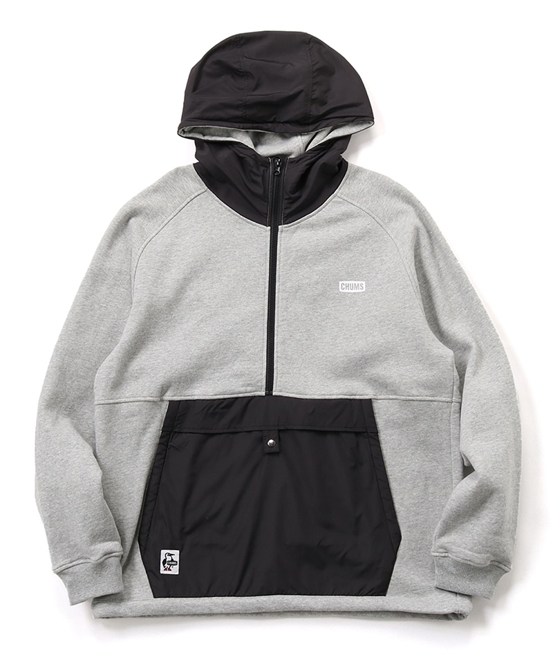 CHUMS Logo Nylon Combi Hoodie/チャムスロゴナイロンコンビフーディ