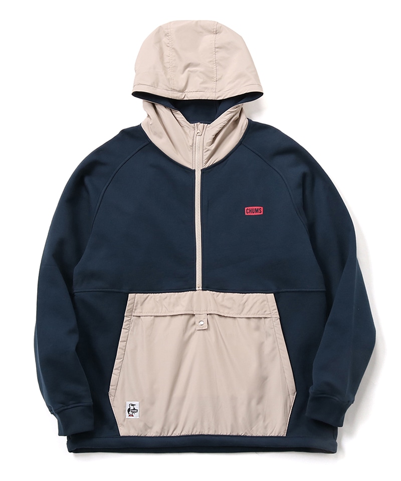 CHUMS Logo Nylon Combi Hoodie/チャムスロゴナイロンコンビフーディ