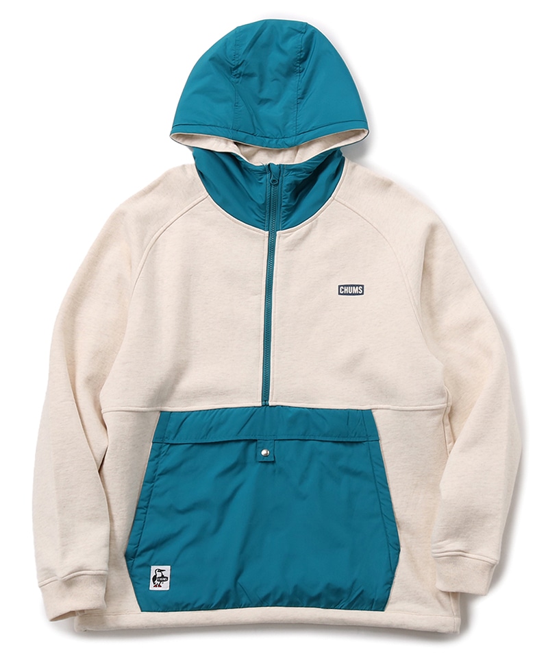 CHUMS Logo Nylon Combi Hoodie/チャムスロゴナイロンコンビフーディ