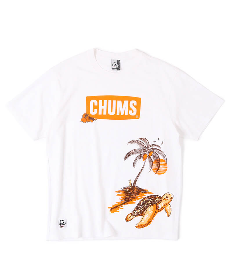 Sea Turtle Chums Logo T Shirt シータートルチャムスロゴtシャツ トップス Tシャツ M Natural トップス Chums チャムス アウトドアファッション公式通販