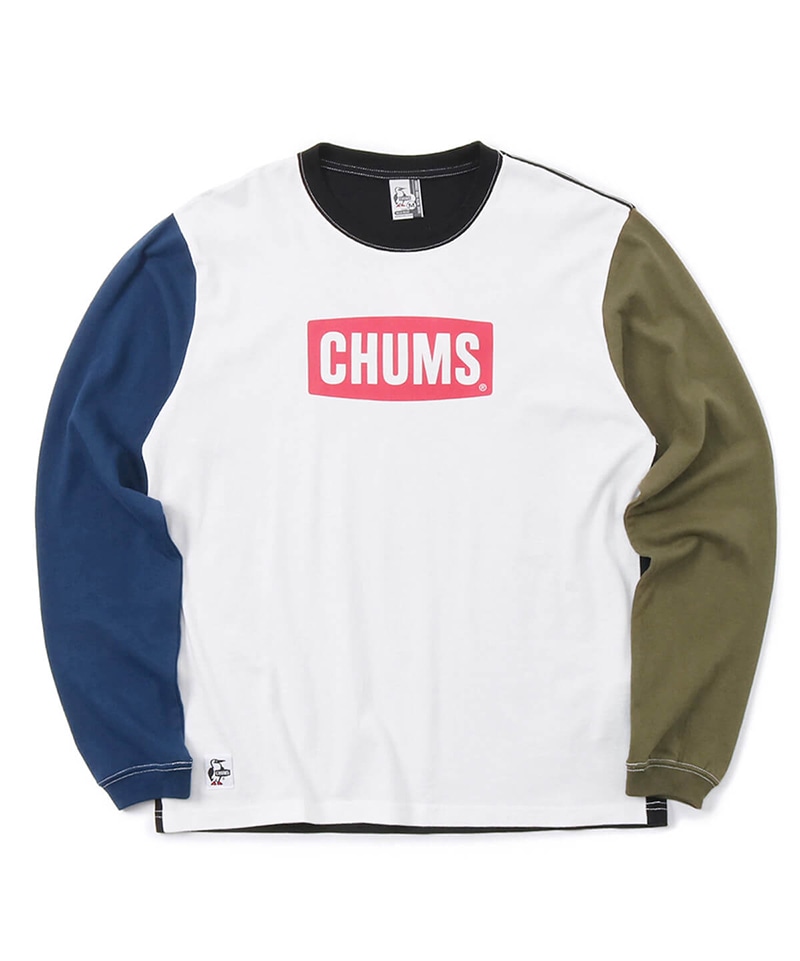 Chums Logo L S T Shirt チャムスロゴロングスリーブtシャツ トップス ロングtシャツ M Navy X White トップス Chums チャムス アウトドアファッション公式通販