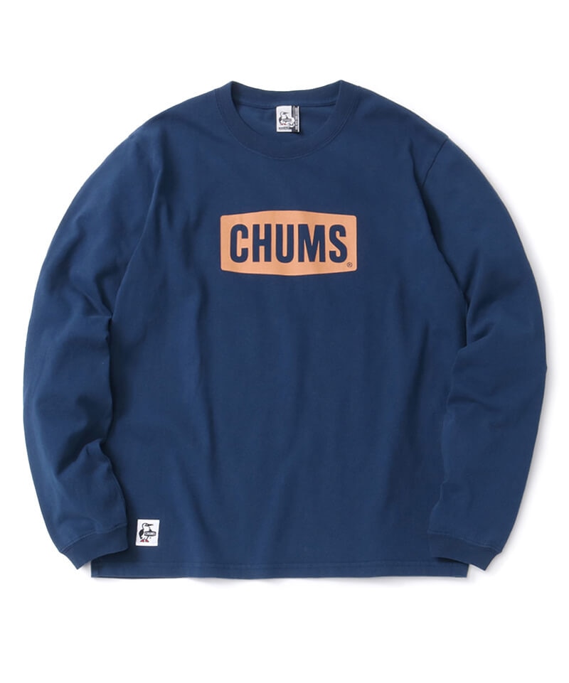 CHUMS Logo L/S T-Shirt/チャムスロゴロングスリーブTシャツ(ロンT/ロングTシャツ)(M H/Gray×Navy): トップス| CHUMS(チャムス)|アウトドアファッション公式通販