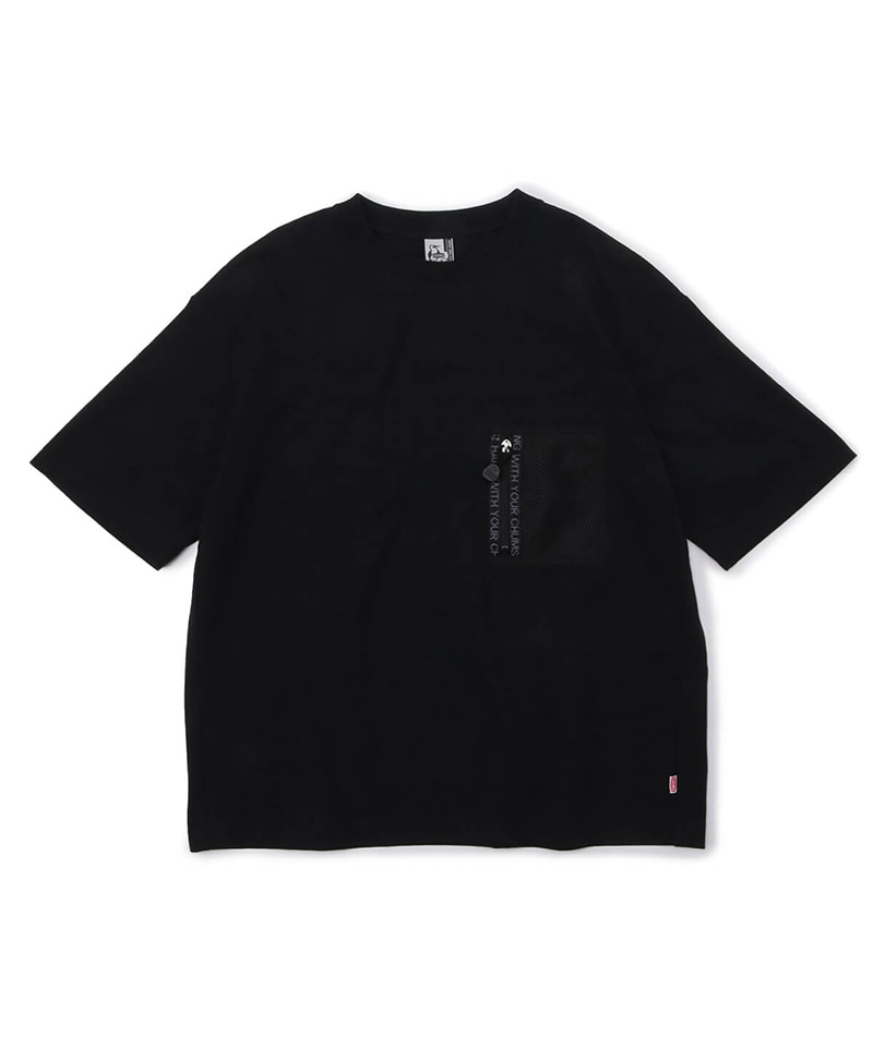 Mesh Pocket T Shirt 限定 メッシュポケットtシャツ トップス Tシャツ M Black White トップス Chums チャムス アウトドアファッション公式通販