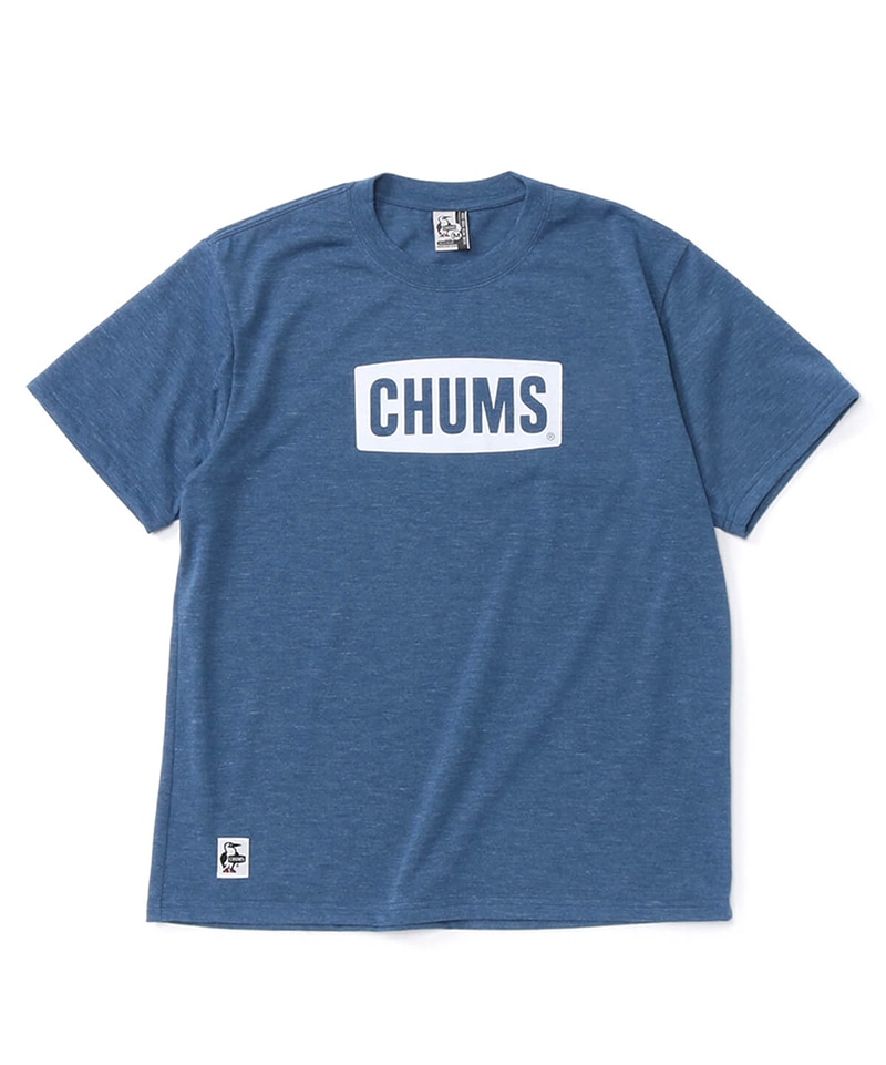 Chums Logo T Shirt Dry Indigo チャムスロゴtシャツドライインディゴ トップス Tシャツ M Indigo Border トップス Chums チャムス アウトドアファッション公式通販