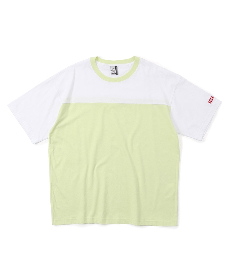 White/PstelGreen| オーバーサイズツートーンTシャツ