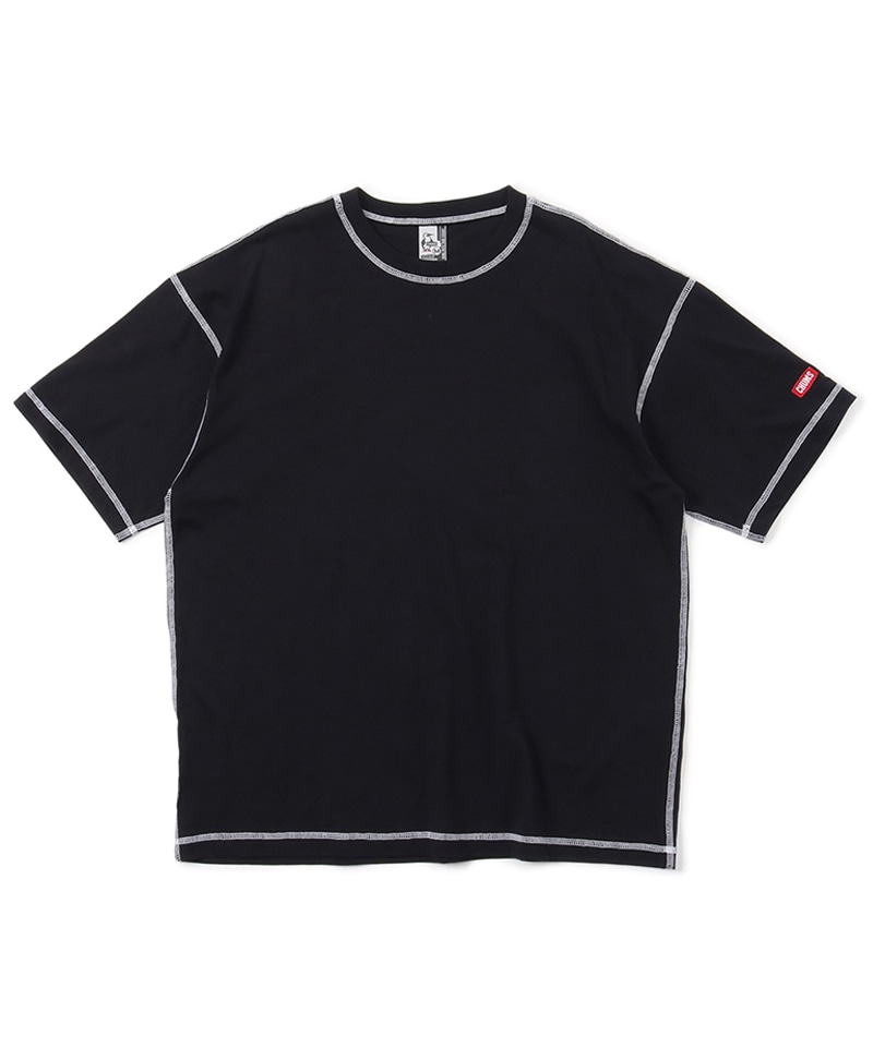 Black | オーバーサイズアウトラインステッチTシャツ