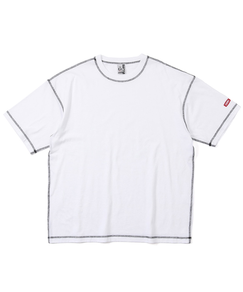White | オーバーサイズアウトラインステッチTシャツ