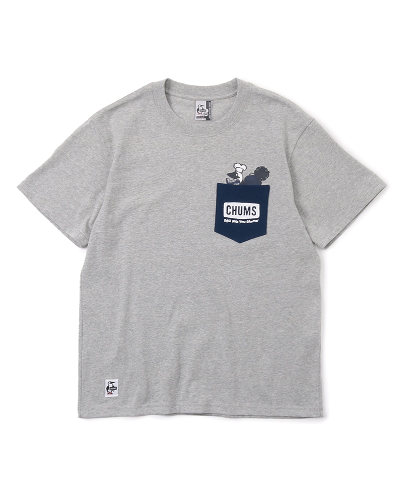 q With Your Chums Pocket T Shirt バーベキューウィズユアチャムスポケットtシャツ トップス Tシャツ M Navy トップス Chums チャムス アウトドアファッション公式通販