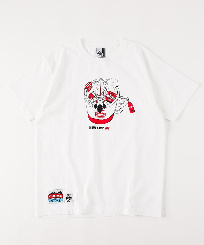 Chums Camp 21 T Shirt 限定 チャムスキャンプ21tシャツ トップス Tシャツ M White トップス Chums チャムス アウトドアファッション公式通販