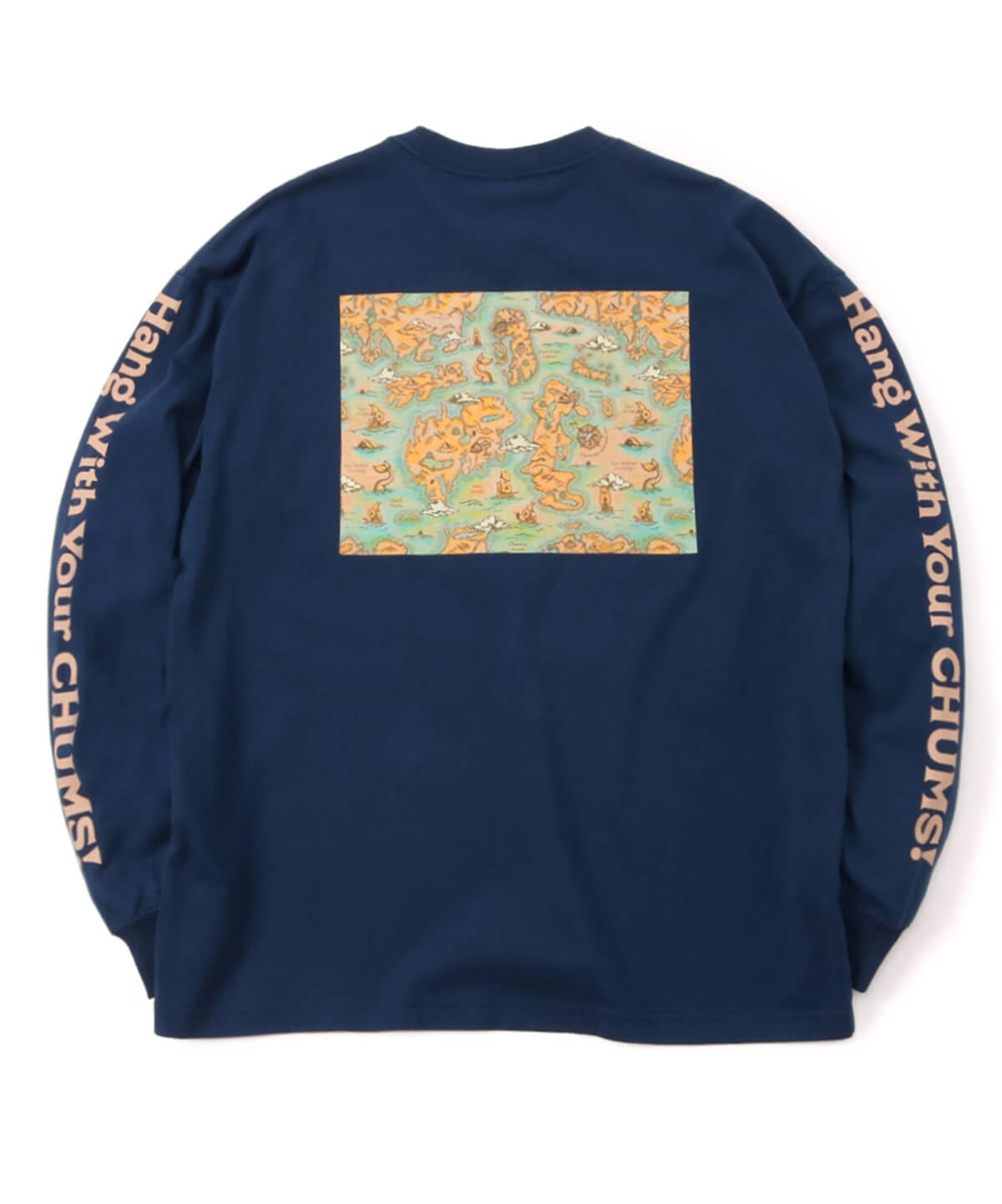Oversized Map L⁄S T-Shirt⁄オーバーサイズドマップロングスリーブTシャツ(ロンT⁄ロングTシャツ)(M Navy): トップス| CHUMS(チャムス)|アウトドアファッション公式通販