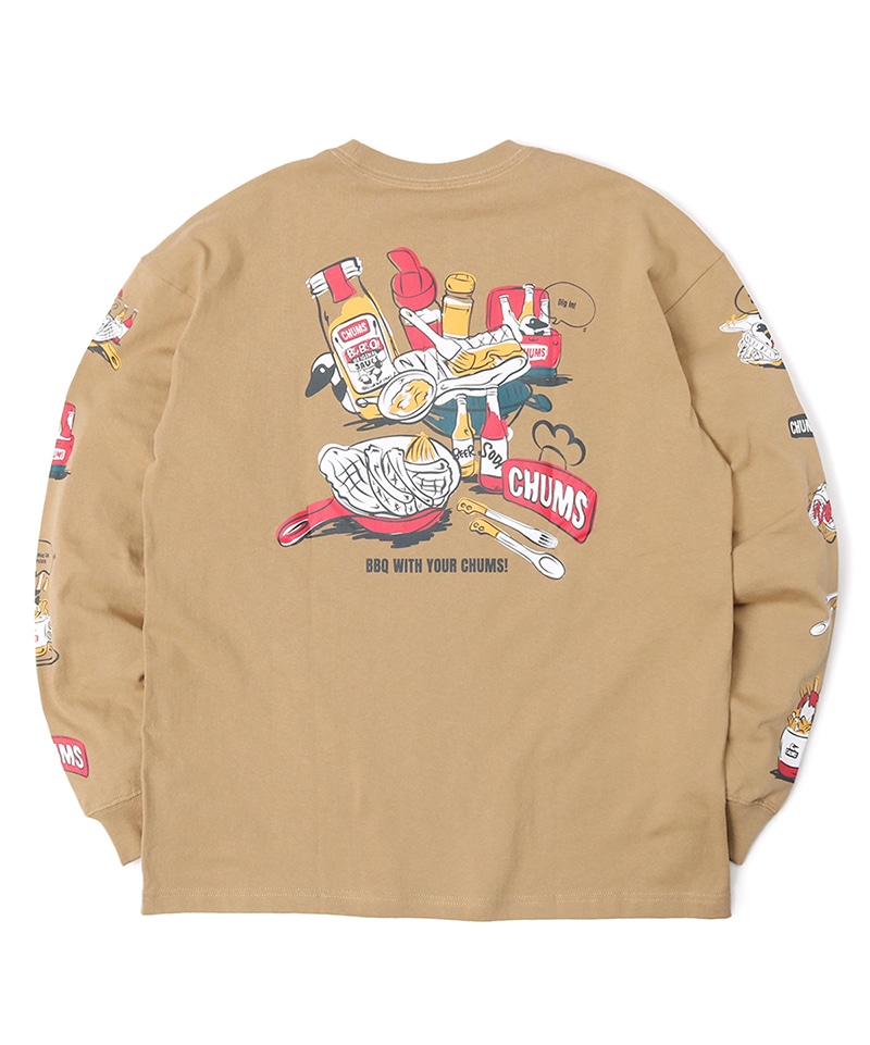 Oversized BBQ Spice L/S T-Shirt/オーバーサイズドバーベキュースパイスロングスリーブTシャツ(ロンT/ロングTシャツ)(M  White): トップスCHUMS(チャムス)|アウトドアファッション公式通販