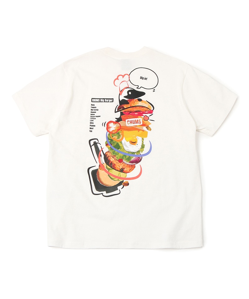 CHUMS Big Burger T-Shirt/チャムスビッグバーガーTシャツ(トップス/Tシャツ)(M White):  トップスCHUMS(チャムス)|アウトドアファッション公式通販