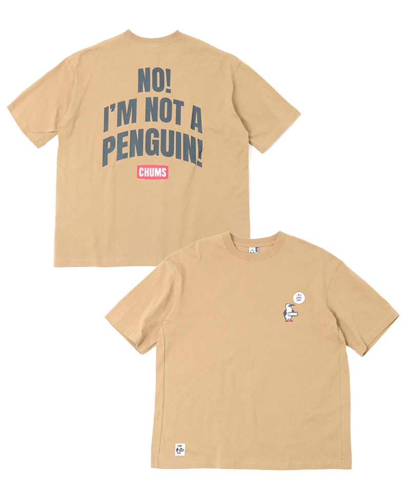 Oversized I'm Not A Penguin T-Shirt/オーバーサイズドアイムノットアペンギンTシャツ(トップス/Tシャツ)(M  Beige): トップスCHUMS(チャムス)|アウトドアファッション公式通販