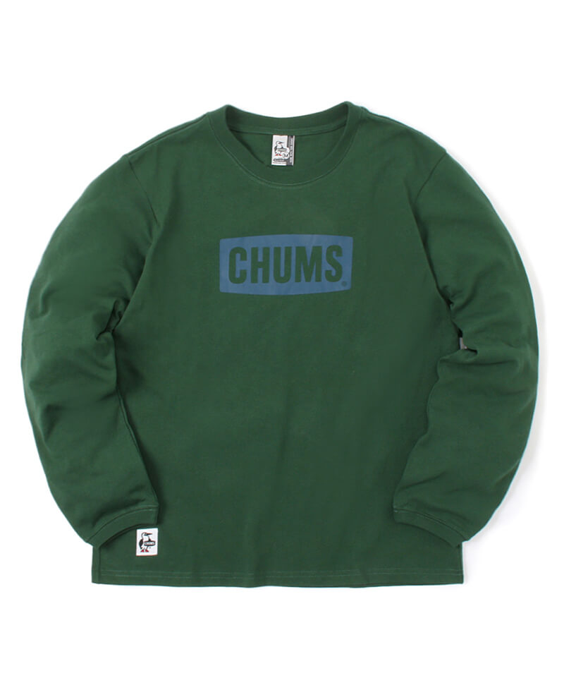 CHUMS Logo L/S T-Shirt/チャムスロゴロングスリーブTシャツ(ロンT/ロングTシャツ)(M Dark Green): トップス CHUMS(チャムス)|アウトドアファッション公式通販