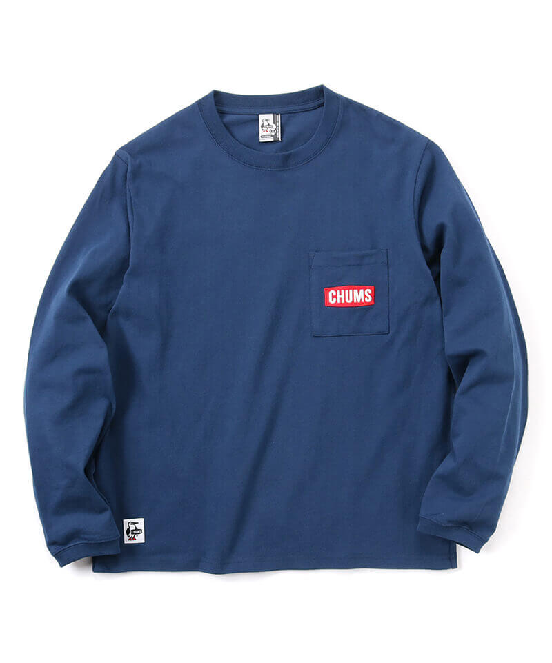 CHUMS Logo Pocket Brushed L/S T-Shirt(チャムスロゴポケットブラッシュドロングスリーブTシャツ(ロンT/ロングTシャツ))