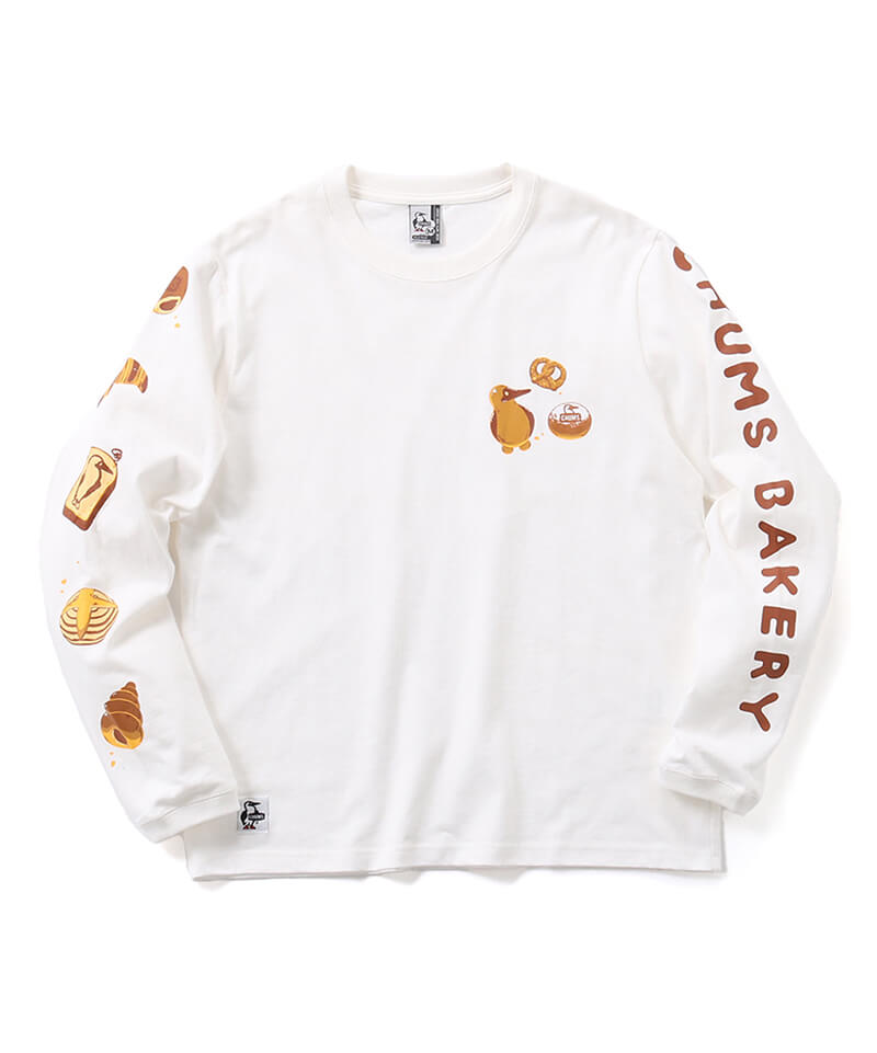 CHUMS BAKERY Brushed L/S T-Shirt/チャムスベーカリーブラッシュドロングスリーブTシャツ(ロンT/ロングTシャツ)(M  White): トップスCHUMS(チャムス)|アウトドアファッション公式通販