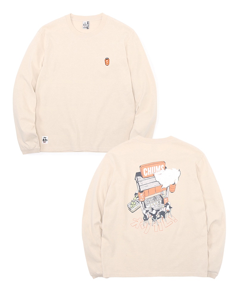CHUMS Yatai de Otsukare! Brushed L/S T-Shirt(チャムスヤタイデオツカレ！ブラッシュドロングスリーブTシャツ(ロンT/ロングTシャツ))