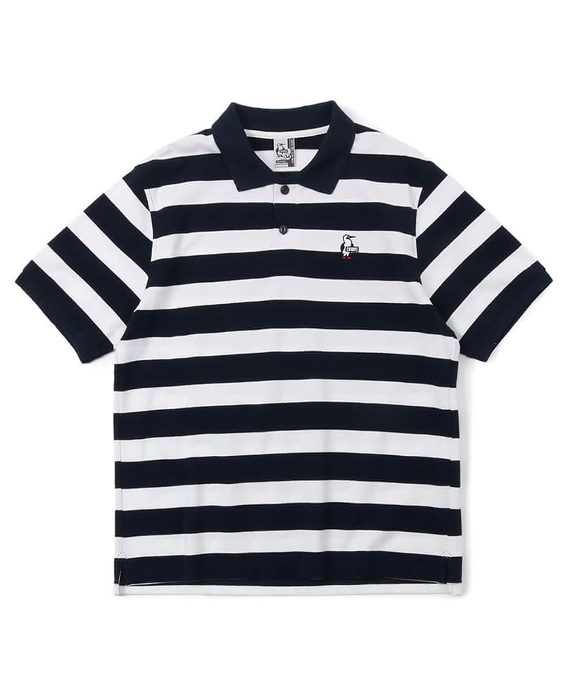 Booby Border Polo Shirt ブービーボーダーポロシャツ ポロシャツ トップス M Blue Multi トップス Chums チャムス アウトドアファッション公式通販