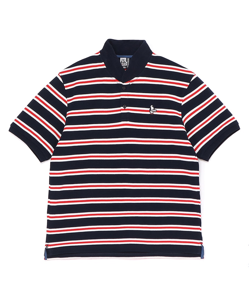 Booby Border Shawl Polo Shirt(ブービーボーダーショールポロシャツ(トップス｜ポロシャツ))