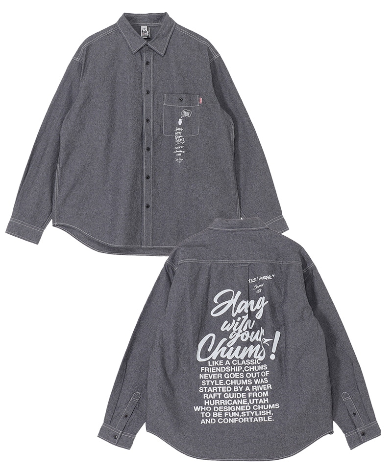 守矢努 Chambray L/S Shirt(守矢努シャンブレーロングスリーブシャツ(シャツ/トップス))