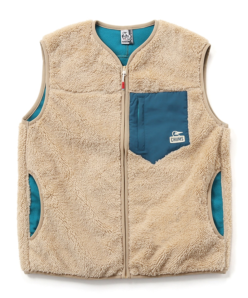 Bonding Fleece No Collar Vest/ボンディングフリースノーカラーベスト