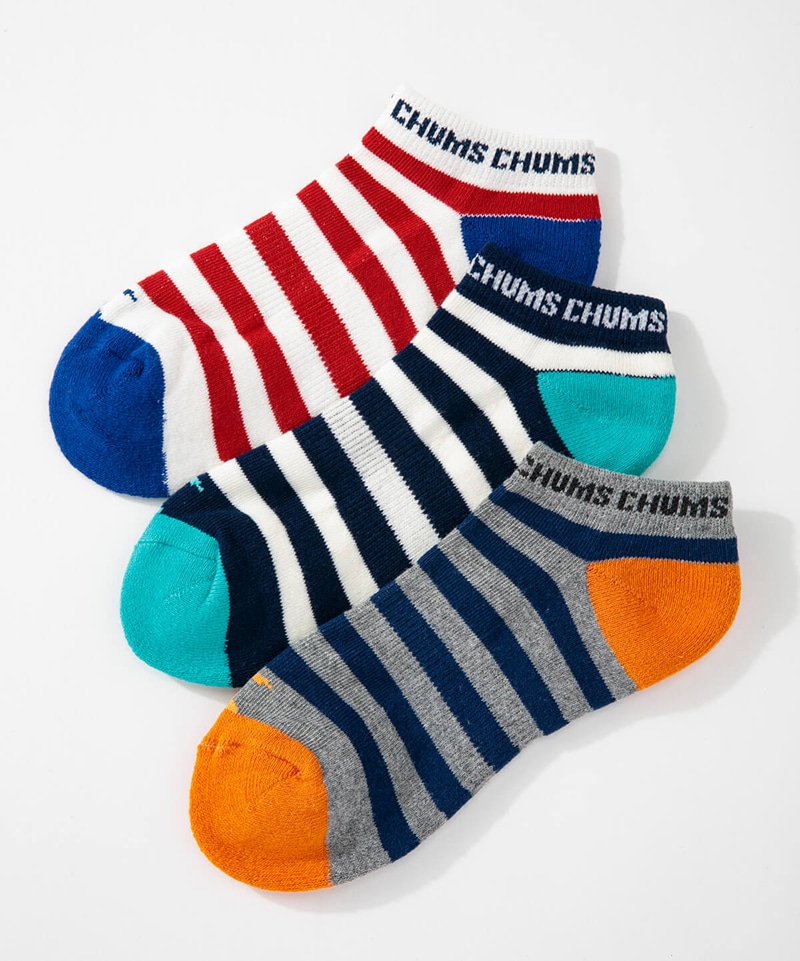 3P Border Ankle Socks/3Pボーダーアンクルソックス（ソックス/靴下）(M カラーなし):  フットウェア|CHUMS(チャムス)|アウトドアファッション公式通販