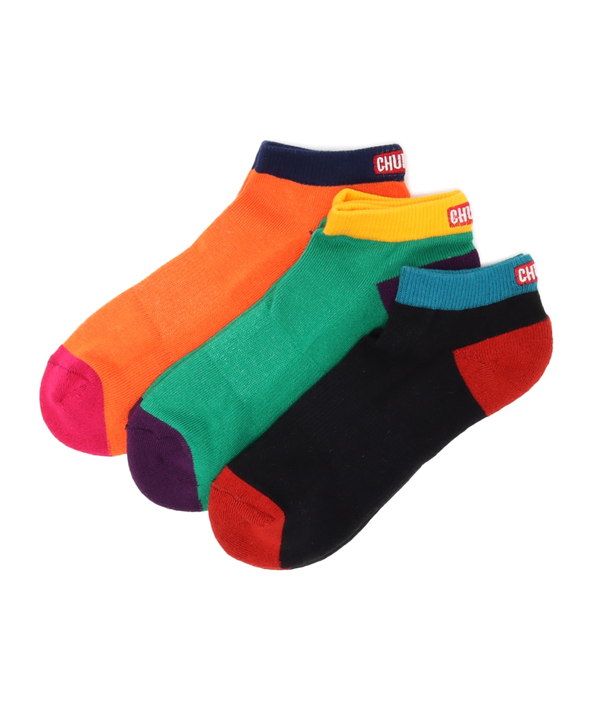 3P CHUMS Logo Color Blocked Ankle Socks(3Pチャムスロゴカラーブロックドアンクルソックス（ソックス/靴下）)