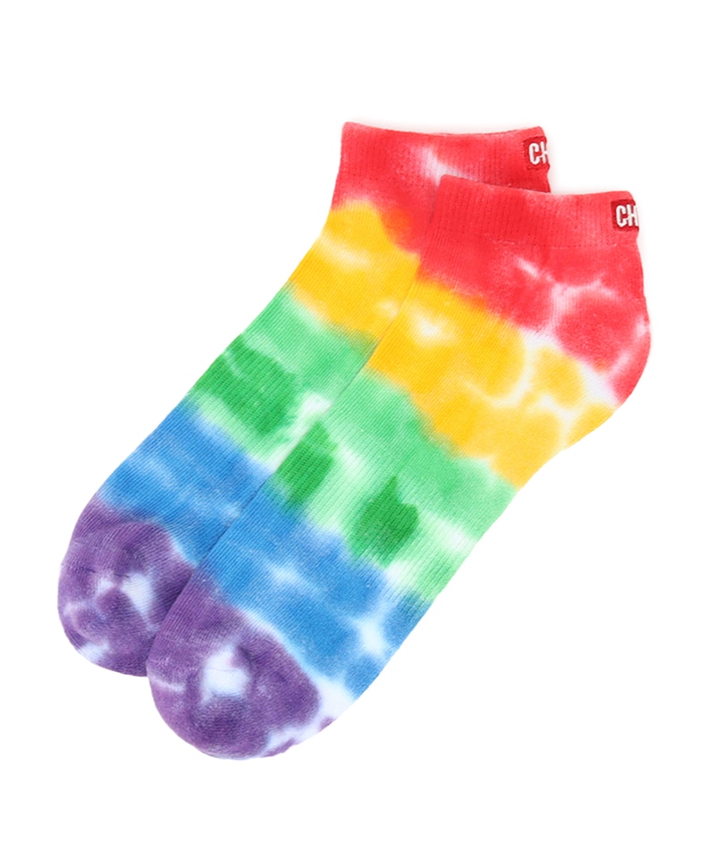 Badge Logo Tie-Dye Ankle Socks/バッジロゴタイダイアンクルソックス（ソックス/靴下）(M Rainbow):  フットウェアCHUMS(チャムス)|アウトドアファッション公式通販