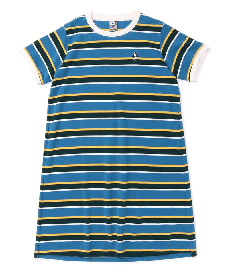 Booby Pique Crew One Piece ブービーピケクルーワンピース ワンピース ポロシャツ Womens M White Navy ワンピース スカート Chums チャムス アウトドアファッション公式通販