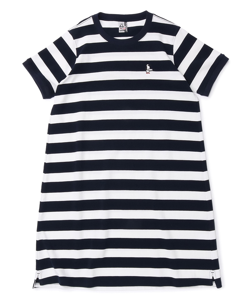 Booby Pique Crew One Piece ブービーピケクルーワンピース ワンピース ポロシャツ Womens M White Navy ワンピース スカート Chums チャムス アウトドアファッション公式通販