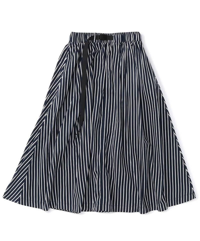 Navy White Stripe | ツータックワイドスカート