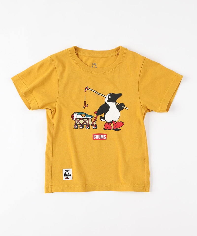 Kid S Booby Fishing T Shirt キッズブービーフィッシングtシャツ キッズ Tシャツ Kid Sm Mustard キッズ Chums チャムス アウトドアファッション公式通販