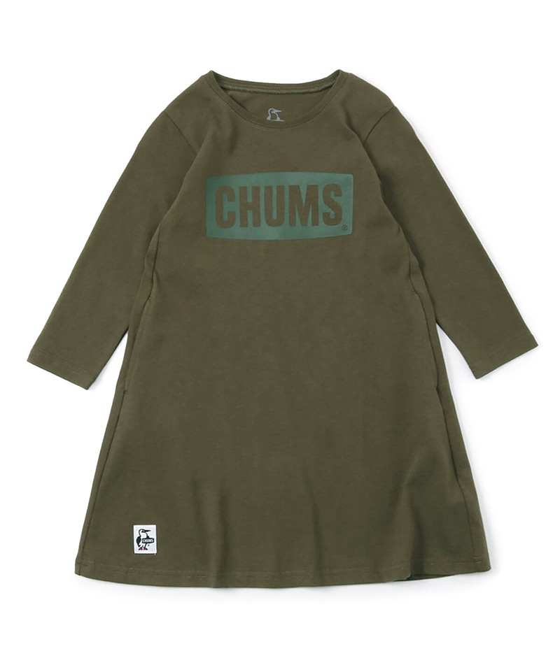 Kid's CHUMS Logo L/S T-Dress/キッズチャムスロゴロングスリーブティードレス(キッズ/ワンピース)(Kid'sM Navy  x Navy): キッズ|CHUMS(チャムス)|アウトドアファッション公式通販