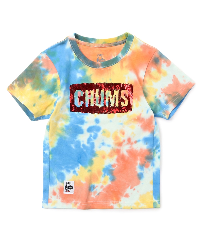 Kds CHUMS Logo Spangle T-Shirt(キッズチャムスロゴスパンコールTシャツ(キッズ｜Tシャツ))