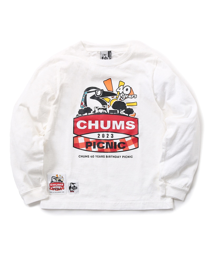Kid's CHUMS PICNIC 2023 L/S T-Shirt(【限定】キッズチャムスピクニック2023ロングスリーブTシャツ(トップス/Tシャツ))