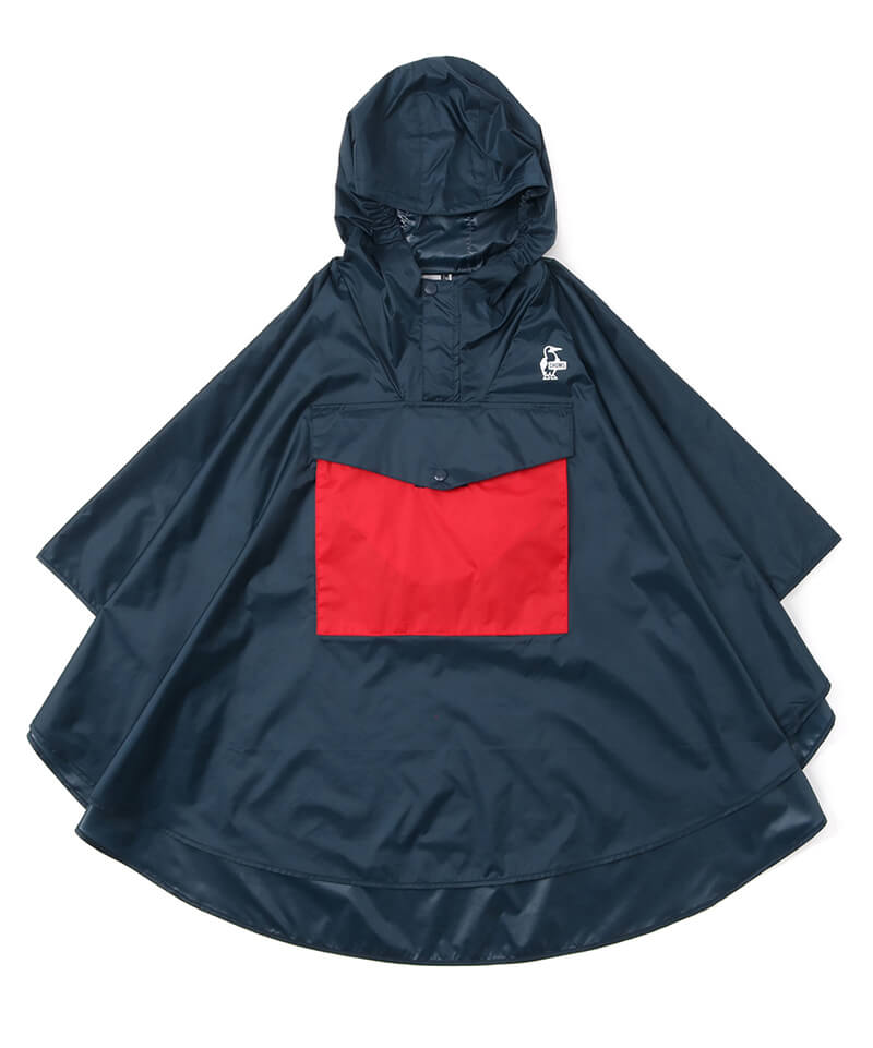 Kid S Booby Poncho キッズブービーポンチョ キッズ レインウェア Kid Sm Red キッズ Chums チャムス アウトドアファッション公式通販