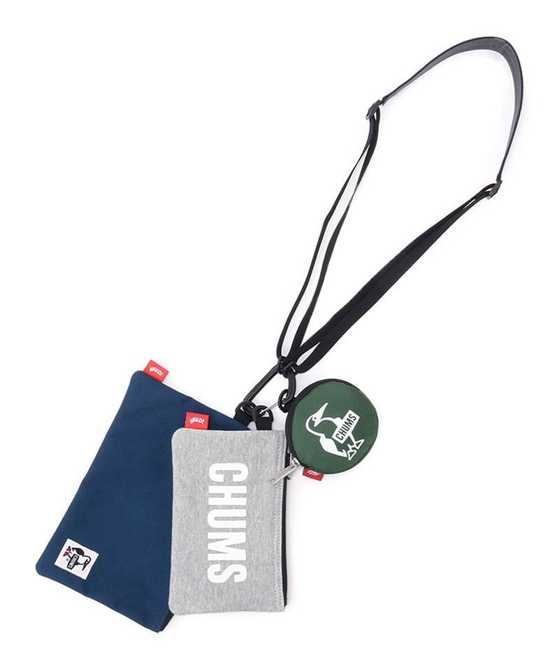 3P Shoulder Pouch Sweat Nylon/3Pショルダーポーチスウェットナイロン(ショルダーバッグ｜ポーチ)(サイズなし  Navy/Beige): バッグ|CHUMS(チャムス)|アウトドアファッション公式通販