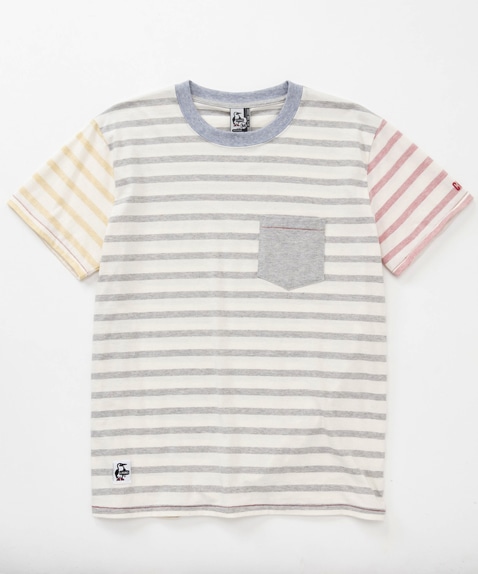 ボタニカルボーダーポケットTシャツ