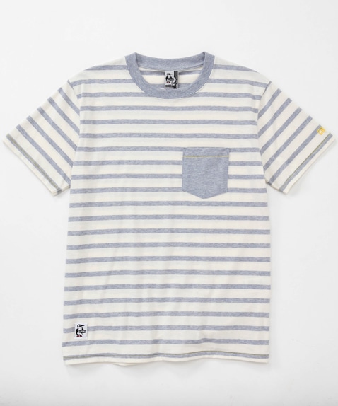 ボタニカルボーダーポケットTシャツ